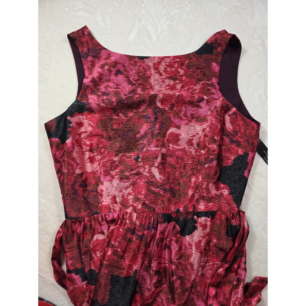 Tahari Floral Maxi Dress Size 14 NWT Pink Shimmer Belted MSRP $208 - Picture 6 of 10